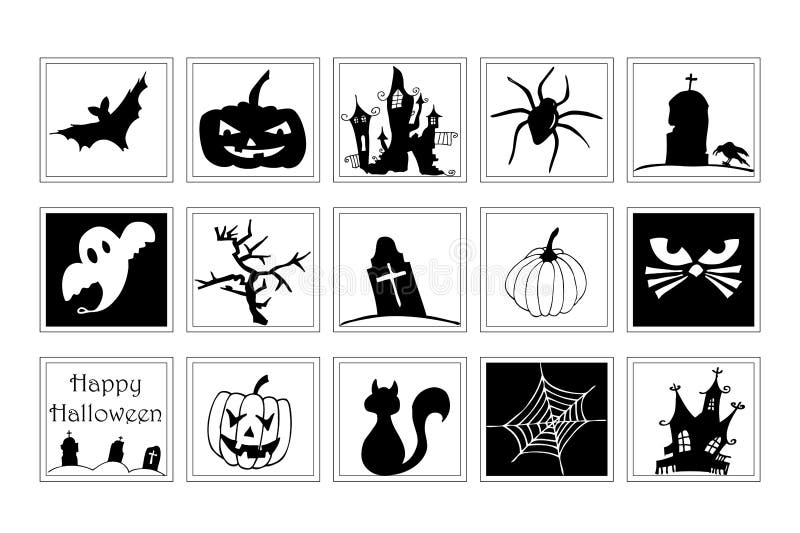 Big Vector Collection of Halloween Silhouettes Stock Vector ...