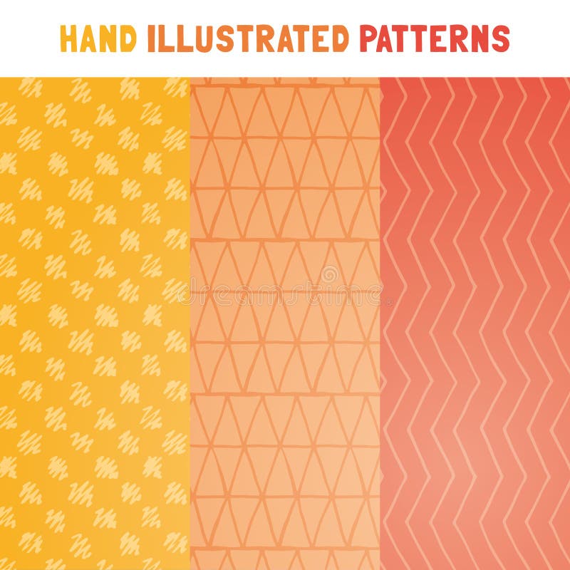 Collection of hand draw vector patterns.