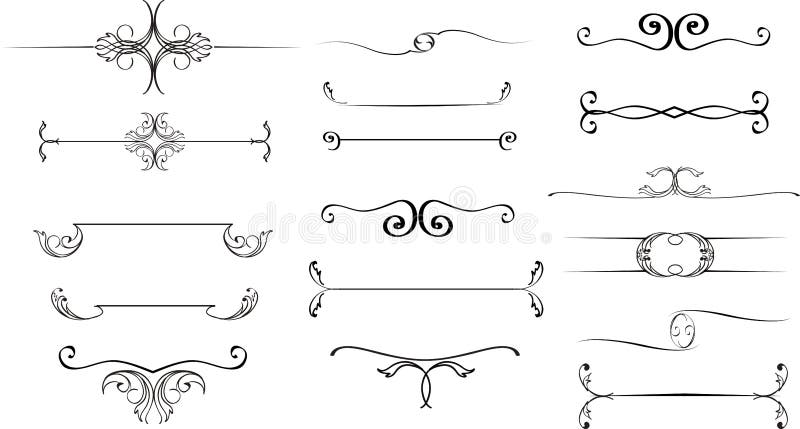 Collection of hand drawn vintage frames for text decoration in v stock illustration Collection of hand drawn vintage frames for text decoration in v stock illustration