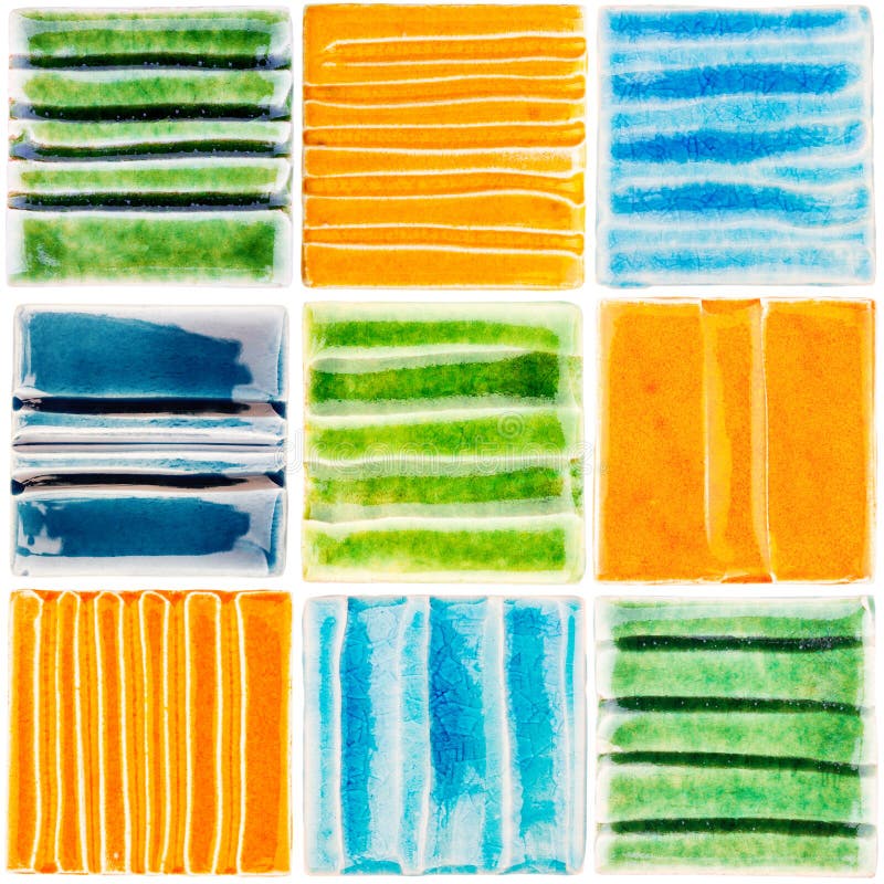 Collection of Handmade Glazed Ceramic Tiles Stock Image Image of