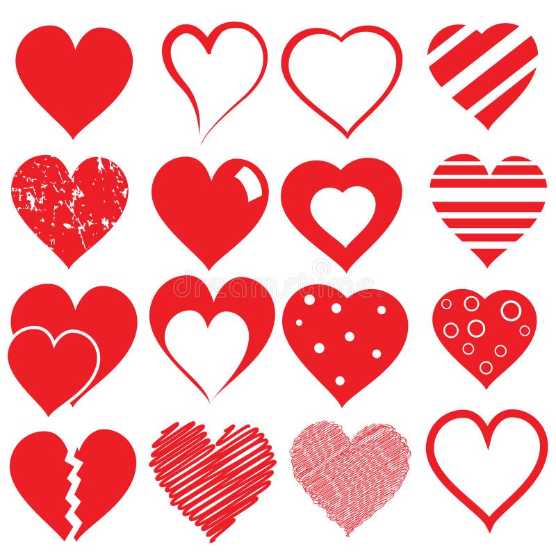 Collection of hearts royalty free illustration