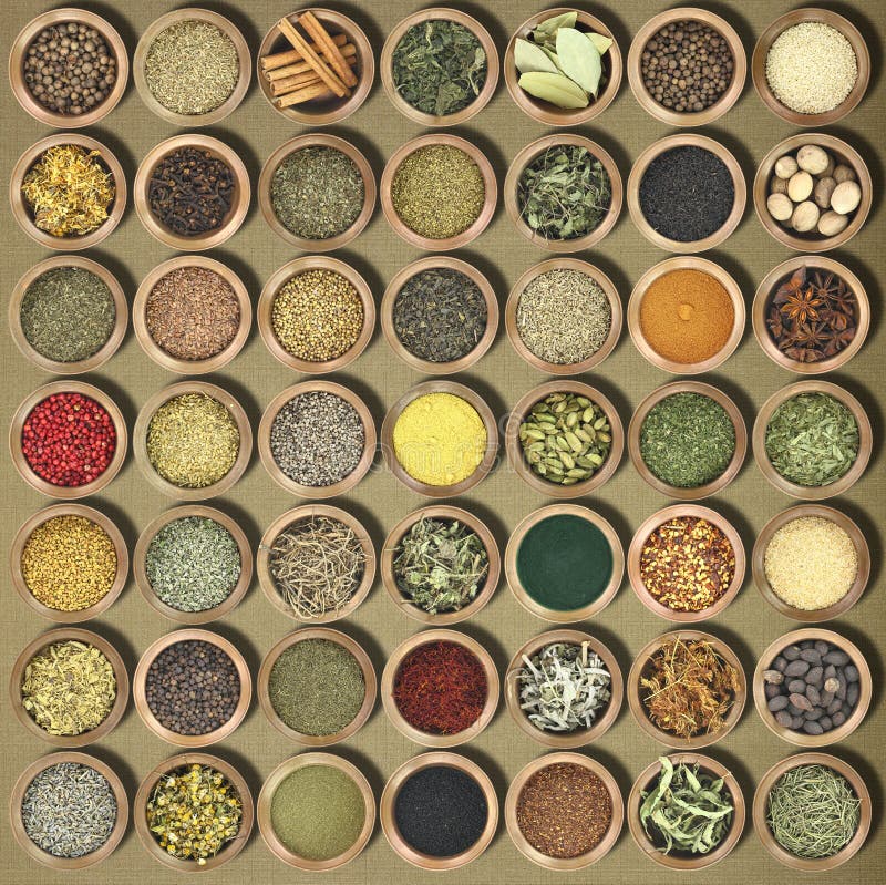 Collection of herbs and spices