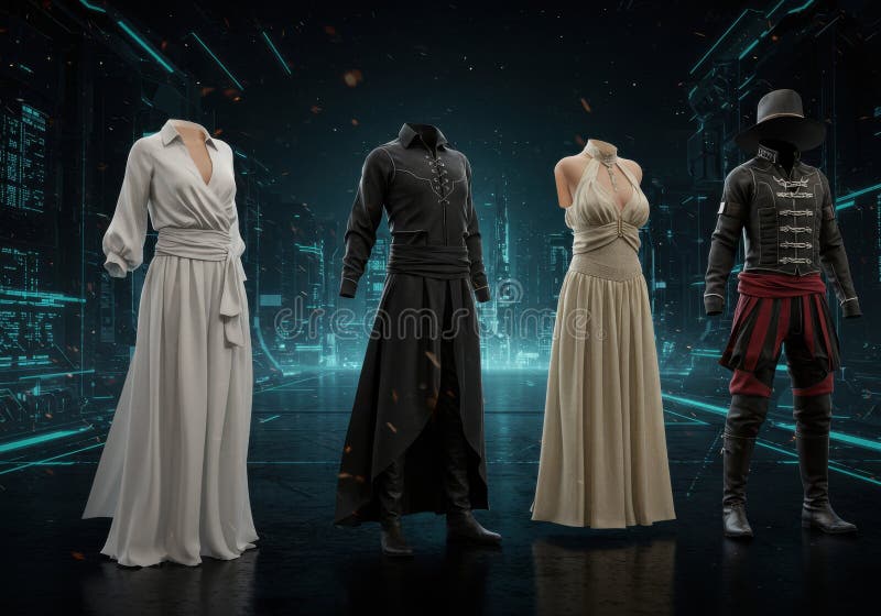 A collection of high-end virtual clothing NFTs with realistic textures and dynamic fabric simulation
