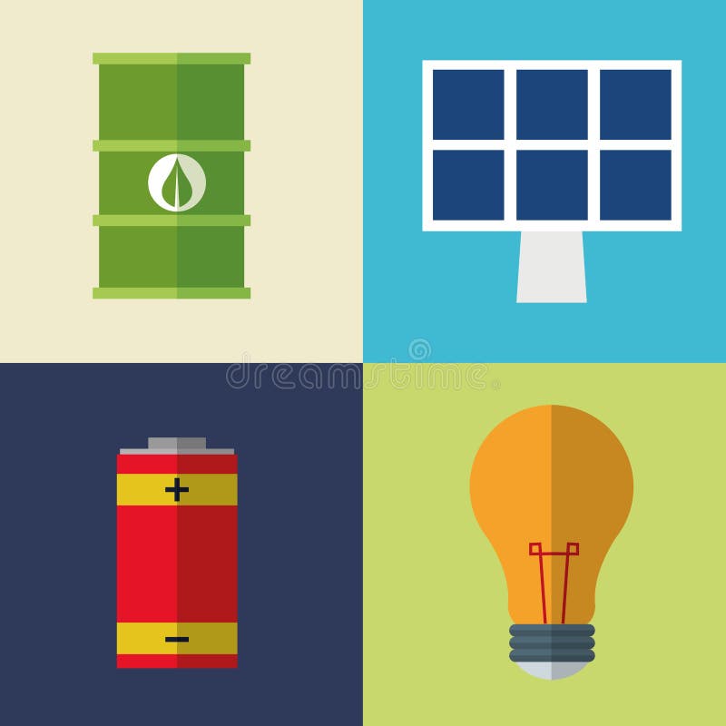 Collection icons electrical energy royalty free illustration