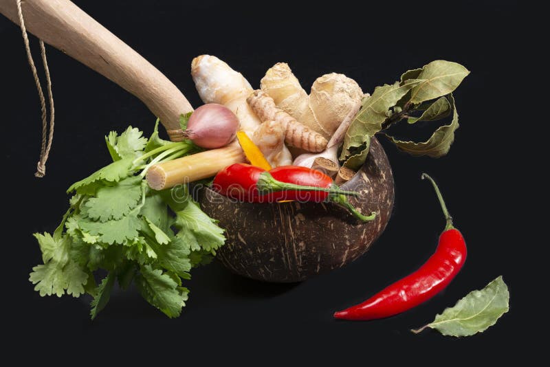A Collection of Indonesian Ingredients from Asian Cuisine. Stock Image