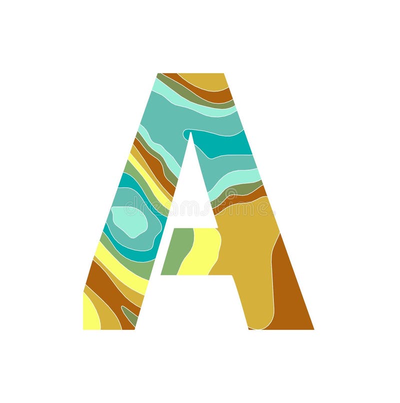 Collection of Letters with a Pattern of Wavy Multicolored Lines. the ...