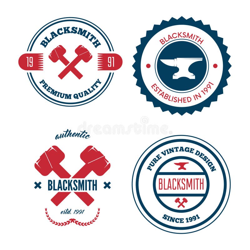 Logo for Blacksmith, Typographic Logotype, Badge Stock Vector ...