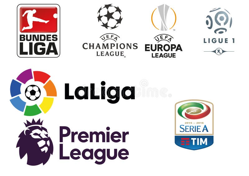 Vector set of 100 Italian football club's logos including Serie A, Serie B  and Serie C vector de Stock