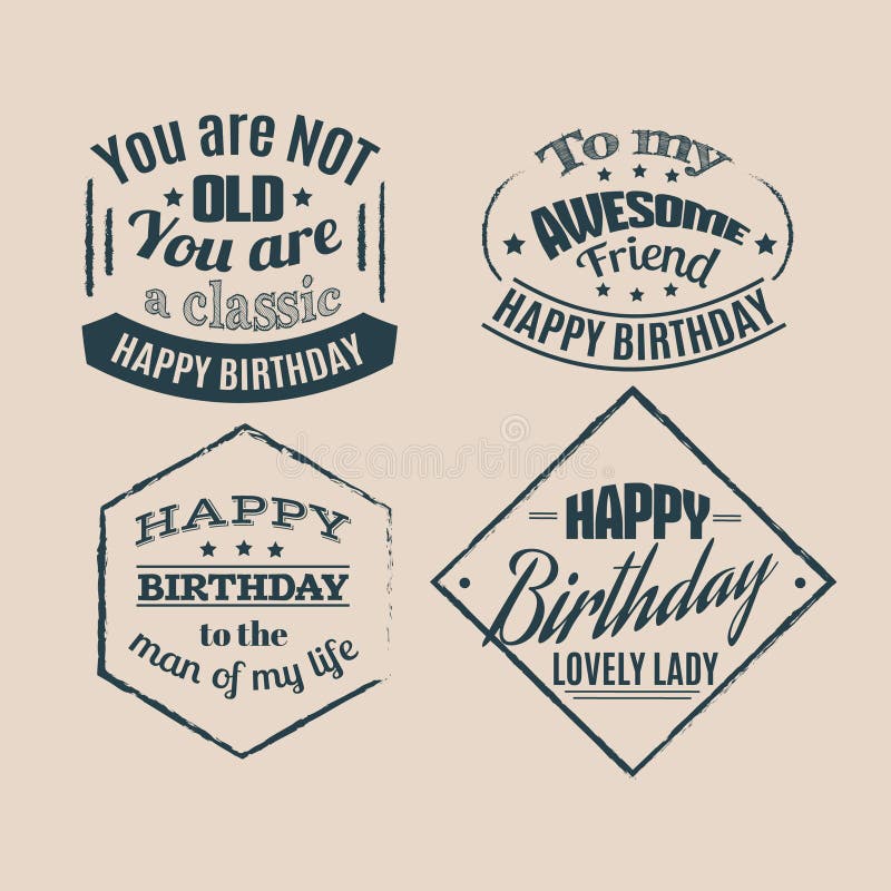 Collection of Minimalistic Birthday Quote Typographical Background