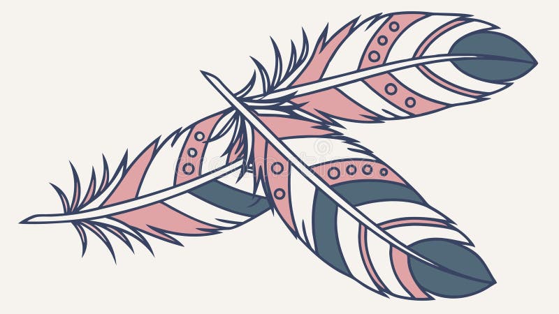 Collection of Natural Feathers Decorative Design Element, vector design Generative AI stock illustration