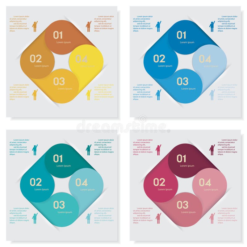 Collection of number banners template vector illustration