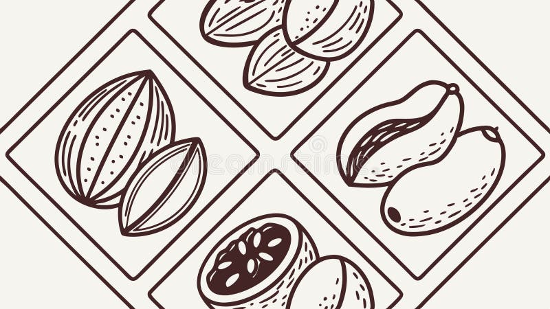 Collection of Nuts and Seeds, Healthy Snacks and Superfoods, vector design Generative AI royalty free illustration