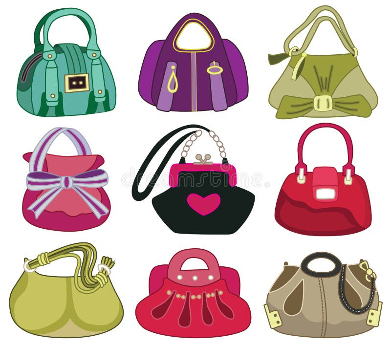 Ladies bags and shoes stock vector. Illustration of object - 15253624