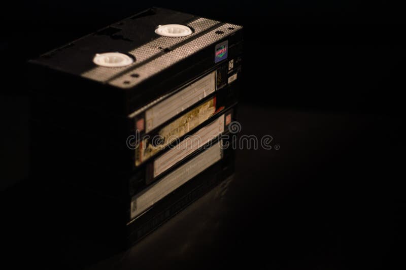 Collection of Old VHS Tapes Ready for Sale Stock Photo Image of white