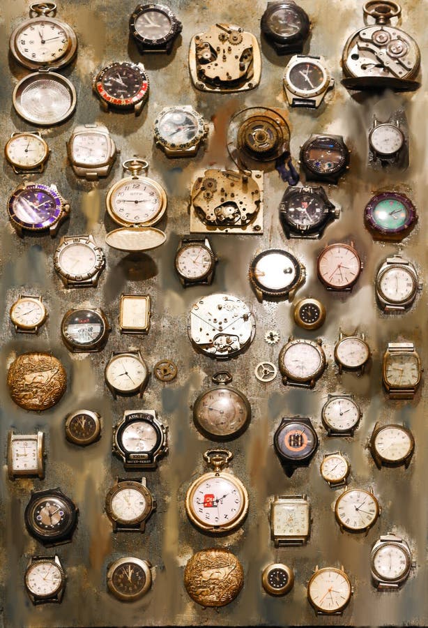 Collection of old watches editorial stock photo. Image of aged 140876603