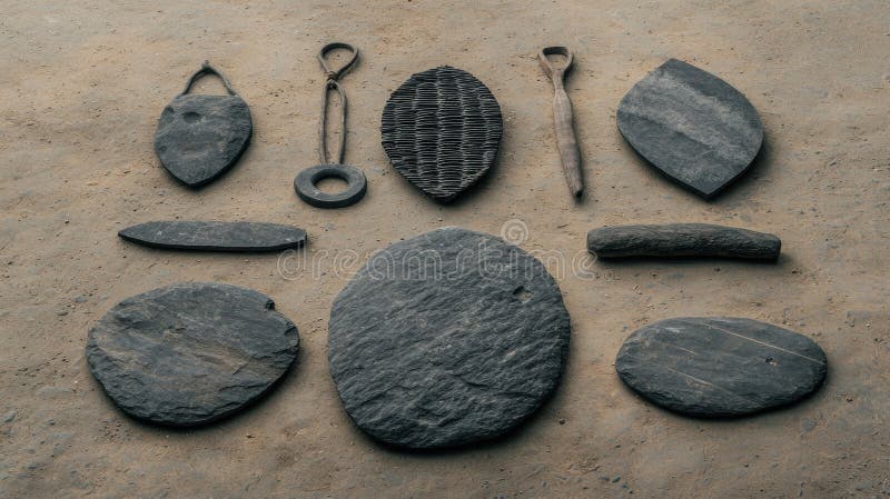 A collection of old, worn, and weathered tools and objects. royalty free stock photography