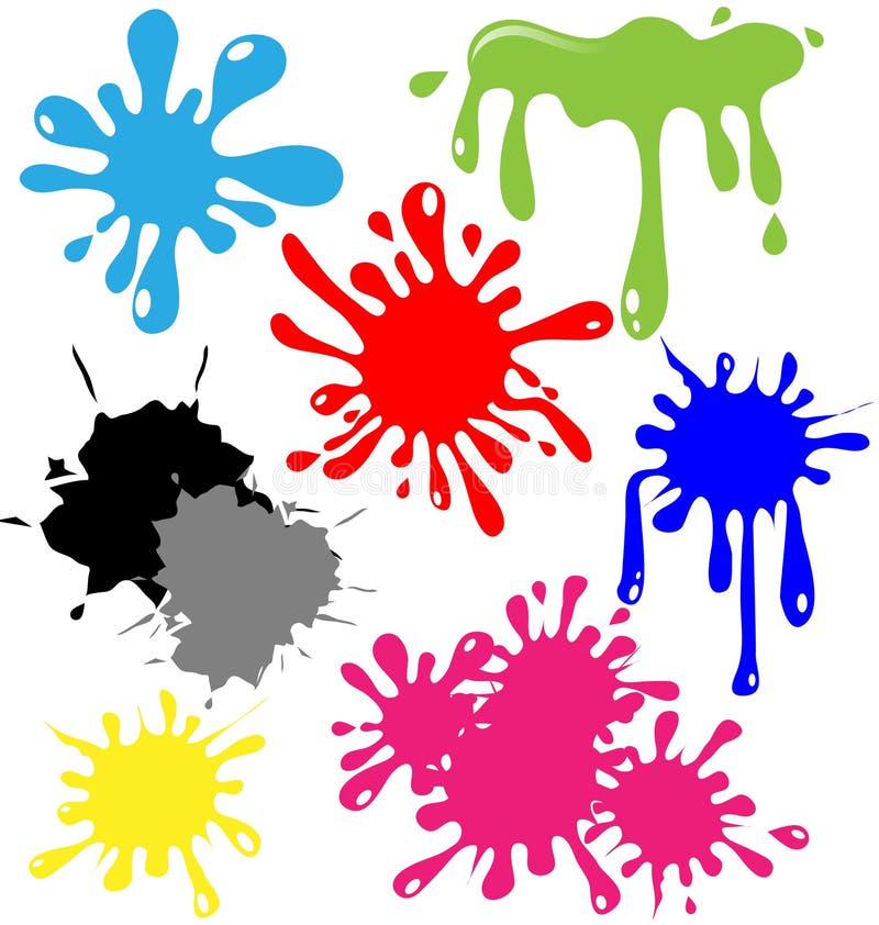 Collection of paint splash vector illustration