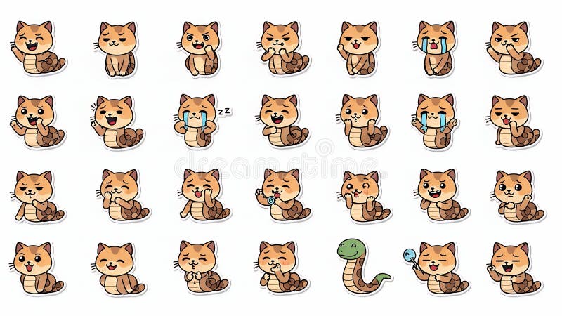Collection of Pixel Art Squirrel Emotes Featuring Various Expressions and Poses on Transparent Backgrounds, Ideal for stock illustration