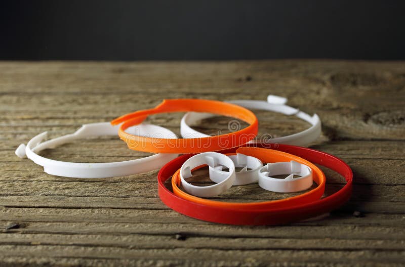 A COLLECTION of PLASTIC RINGS Stock Image Image of backdrop, plastic