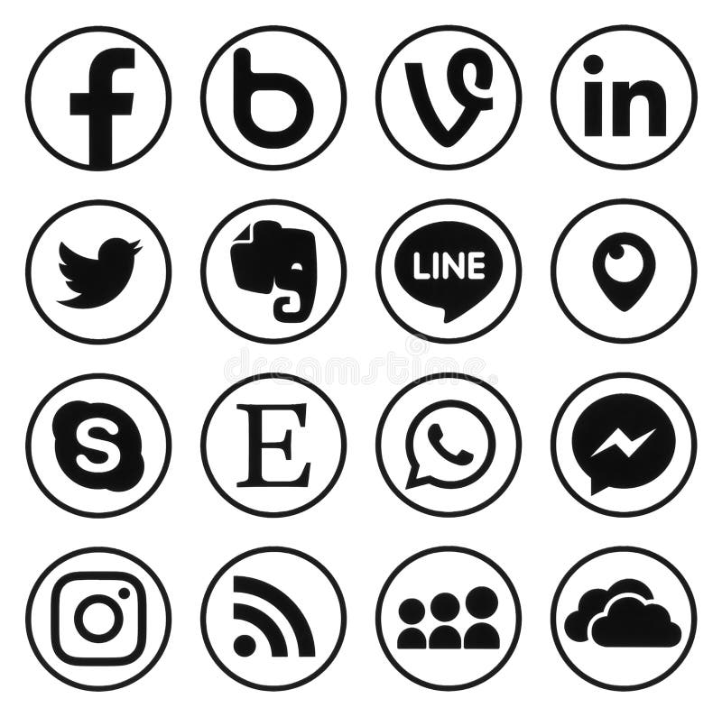 Collection of Popular Social Media Logos Editorial Photography - Image ...