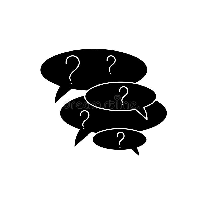Collection of questions black icon, vector sign on isolated background. Collection of questions concept symbol vector illustration
