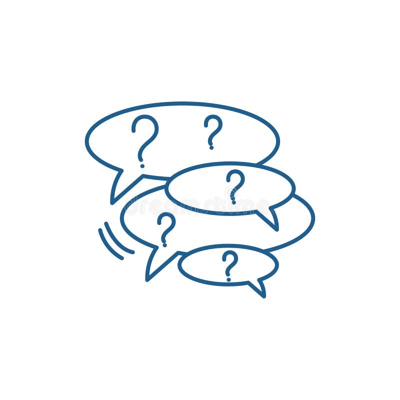 Collection of questions line icon concept. Collection of questions flat vector symbol, sign, outline illustration. royalty free illustration.