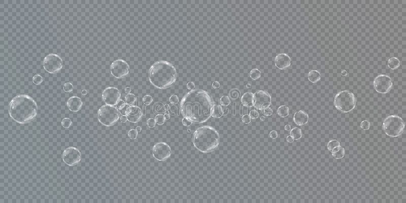 Realistic soap bubbles. Png Bubbles are located on a transparent