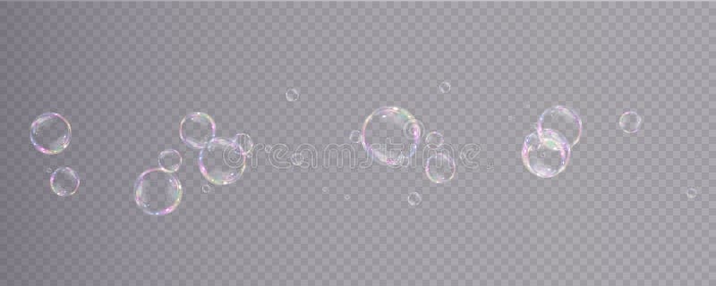 Bubble PNG. Set of realistic soap bubbles. Bubbles are located on