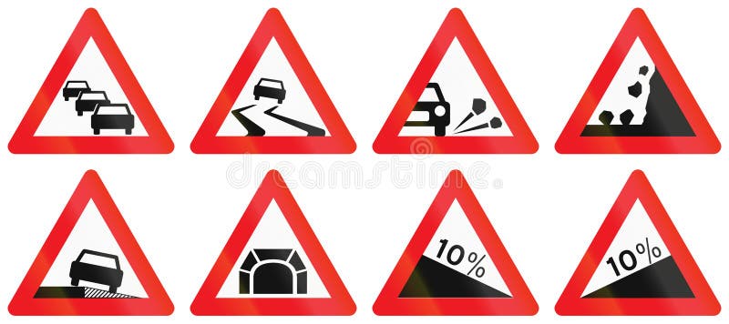 Collection of Road Signs Used in Denmark Stock Illustration ...