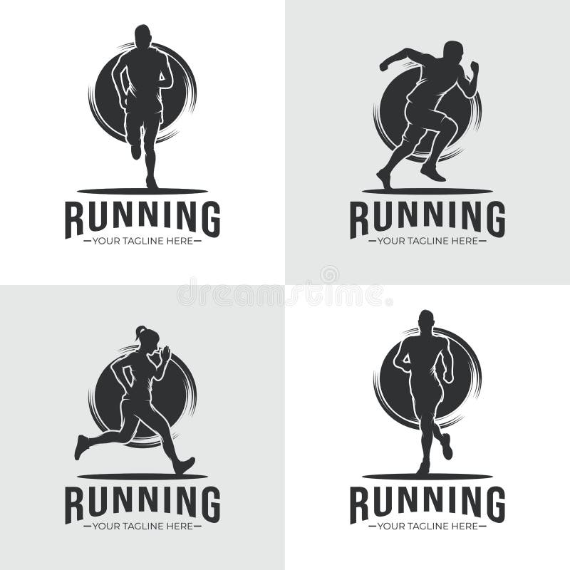 Collection of Running Logo Design Stock Vector - Illustration of ...