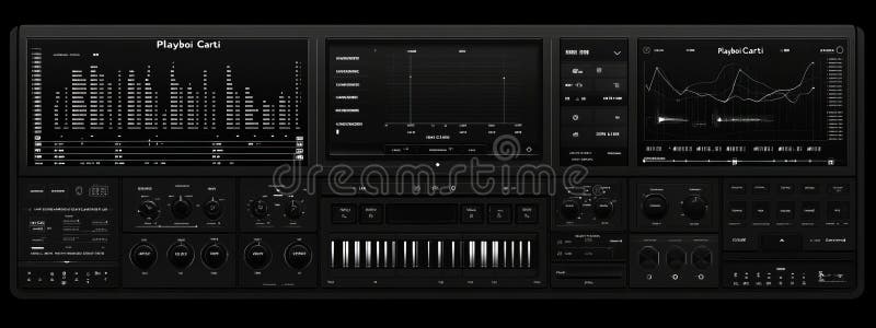 A collection of sci-fi and HUD UI digital elements. A set of futuristic user interface designs featuring charts stock images