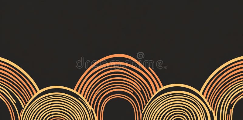 A collection of seamless geometric golden minimalistic patterns on a simple modern graphic black print background stock photo