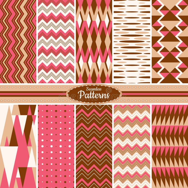 Collection of seamless pattern backgrounds vector illustration