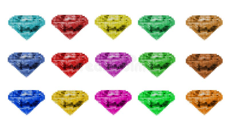 Chaos Emeralds Sprite Set Sonic the Hedgehog Perler Beads 