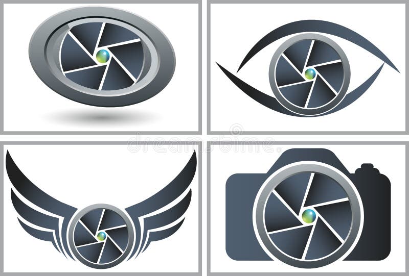 Collection shutter logos royalty free illustration