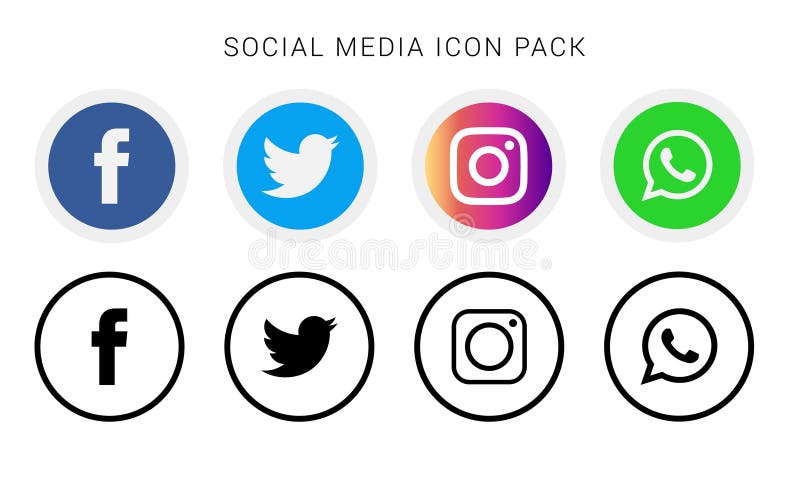 Collection of social media icons and logos with vector files. easily editable and have white background. high resolution.