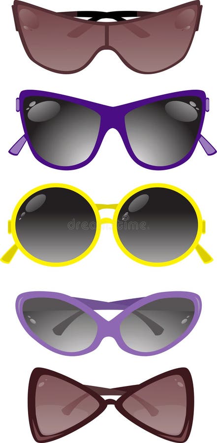 Collection of solar glasses. Vector illustration