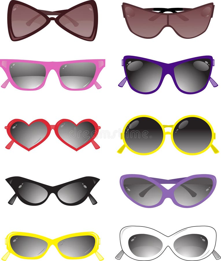 Collection of solar glasses. Vector illustration