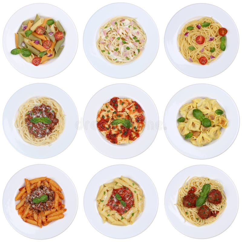 Collection of spaghetti, Ravioli noodles pasta meal isolated royalty free stock image Collection of spaghetti, Ravioli noodles pasta meal isolated royalty free stock image