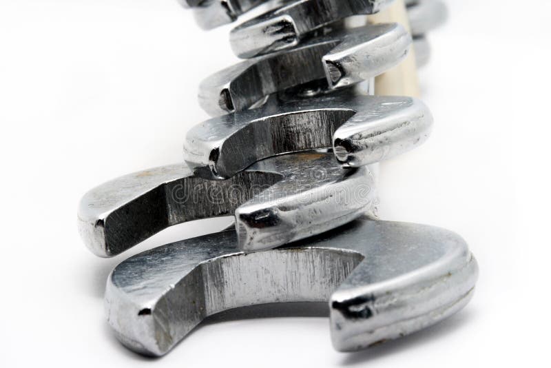 Collection of spanners stock images