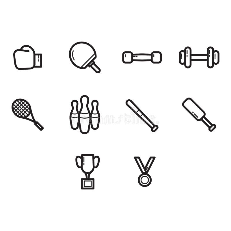 Sport icon set stock vector. Illustration of trophy 267264253
