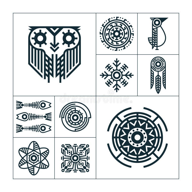 Collection of Tribal Tattoos. Vector Illustration Decorative Design Stock  Vector - Illustration of animal, snowflake: 188974153