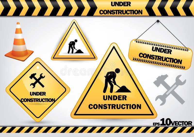 Blank Yellow Construction Signs Stock Illustrations 763 Blank Yellow