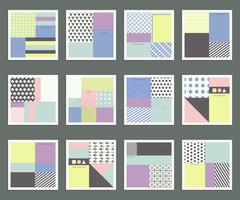 Collection of Universal Cards Stock Vector Illustration of grid