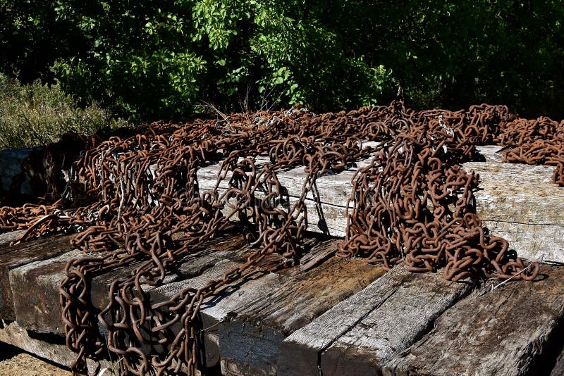 Collection of Used Tire Chains for Trucks and Semi Stock Image Image