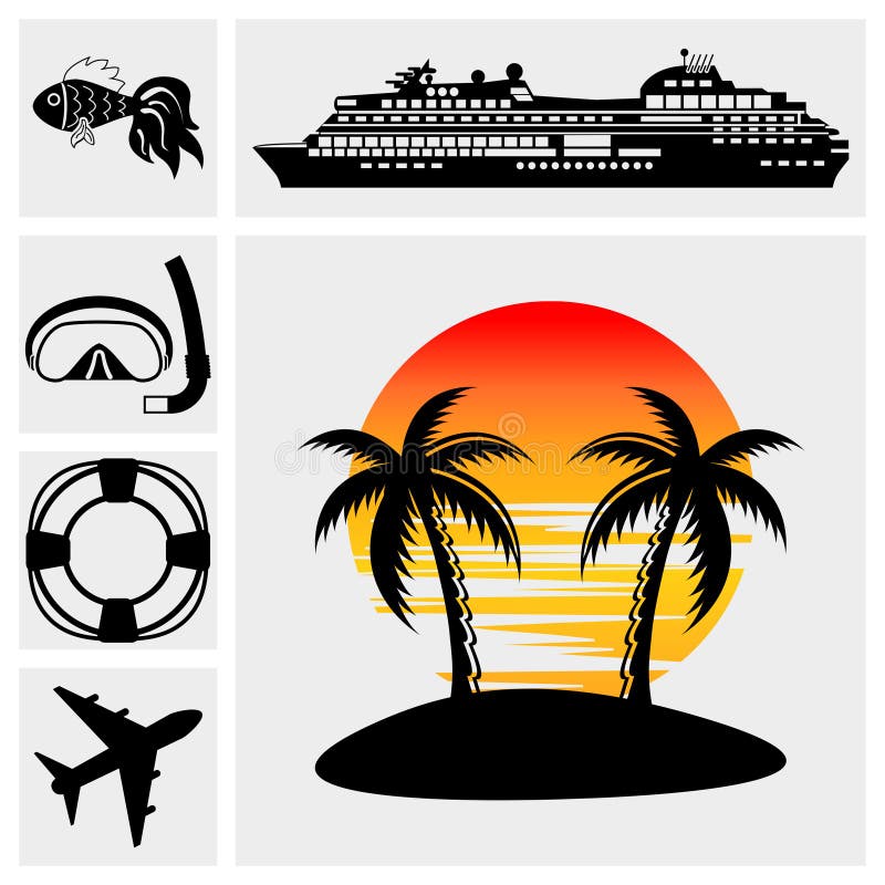 Download Vacation, Travel & Recreation. Island Icons Stock Vector - Illustration of relax, airplane: 30121769