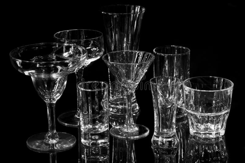Collection of Various Bar Glasses Stock Photo Image of dishware