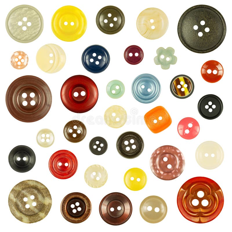 Collection of various buttons on white background vector illustration