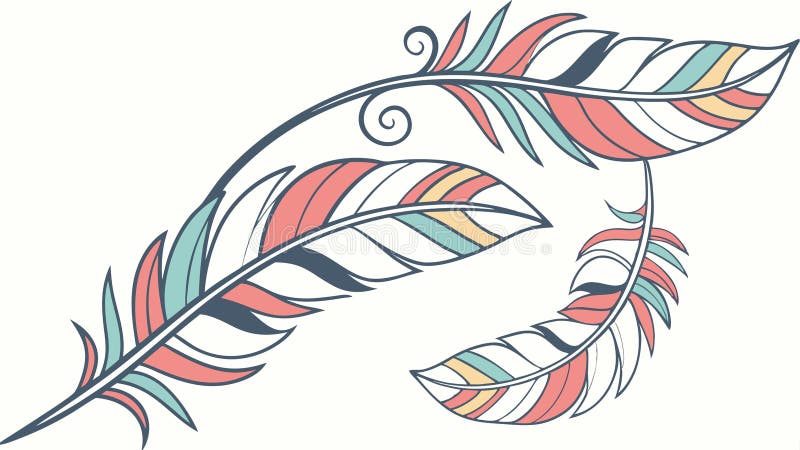 Collection of various feathers, symbolizing lightness and freedom, vector design Generative AI royalty free illustration