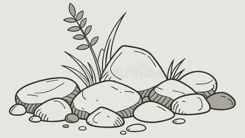 Collection of Various River Stones, Natural Elements, Vector Design Generative AI stock illustration